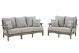 Visola 2-Piece Outdoor Sofa and Loveseat (Outdoor Sofa with Cushion, Outdoor Loveseat with Cushion)