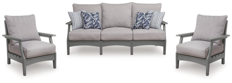 Cove Beach 2-Piece Outdoor Sofa with 2 Lounge Chairs