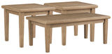 Gerianne 3-Piece Outdoor Coffee Table with 2 End Tables (Coffee Table, End Table, End Table)