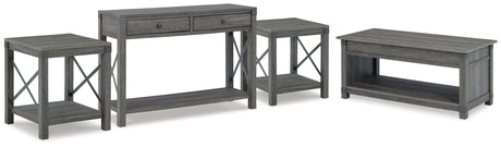 Freedan Lift-top Coffee Table, 2 End Tables and Console