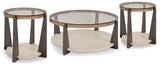 Frazwa 3-Piece Coffee Table with 2 End Tables (Coffee Table, End Table, End Table)