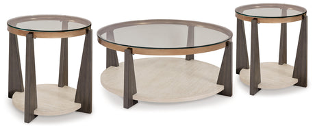 Frazwa 3-Piece Coffee Table with 2 End Tables (Coffee Table, End Table, End Table)