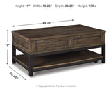 Johurst 3-Piece Coffee Table with 2 End Tables (Coffee Table with Lift Top, End Table, End Table)