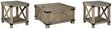 Aldwin 3-Piece Coffee Table with 2 End Tables (Coffee Table With Storage, End Table, End Table)