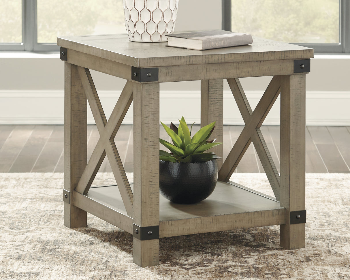 Aldwin 3-Piece Coffee Table with 2 End Tables (Coffee Table With Storage, End Table, End Table)