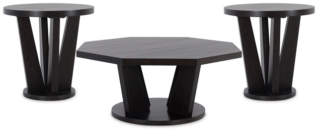 Chasinfield 3-Piece Coffee Table with 2 End Tables (Coffee Table, End Table, End Table)