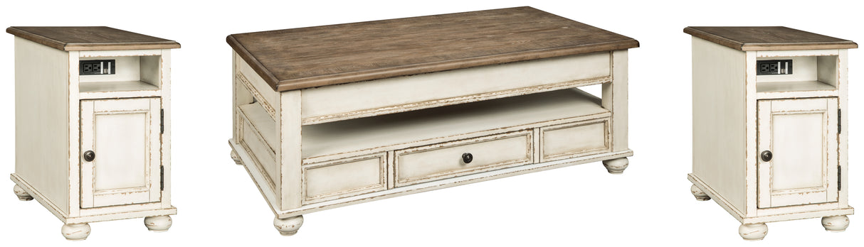 Realyn 3-Piece Coffee Table with 2 End Tables