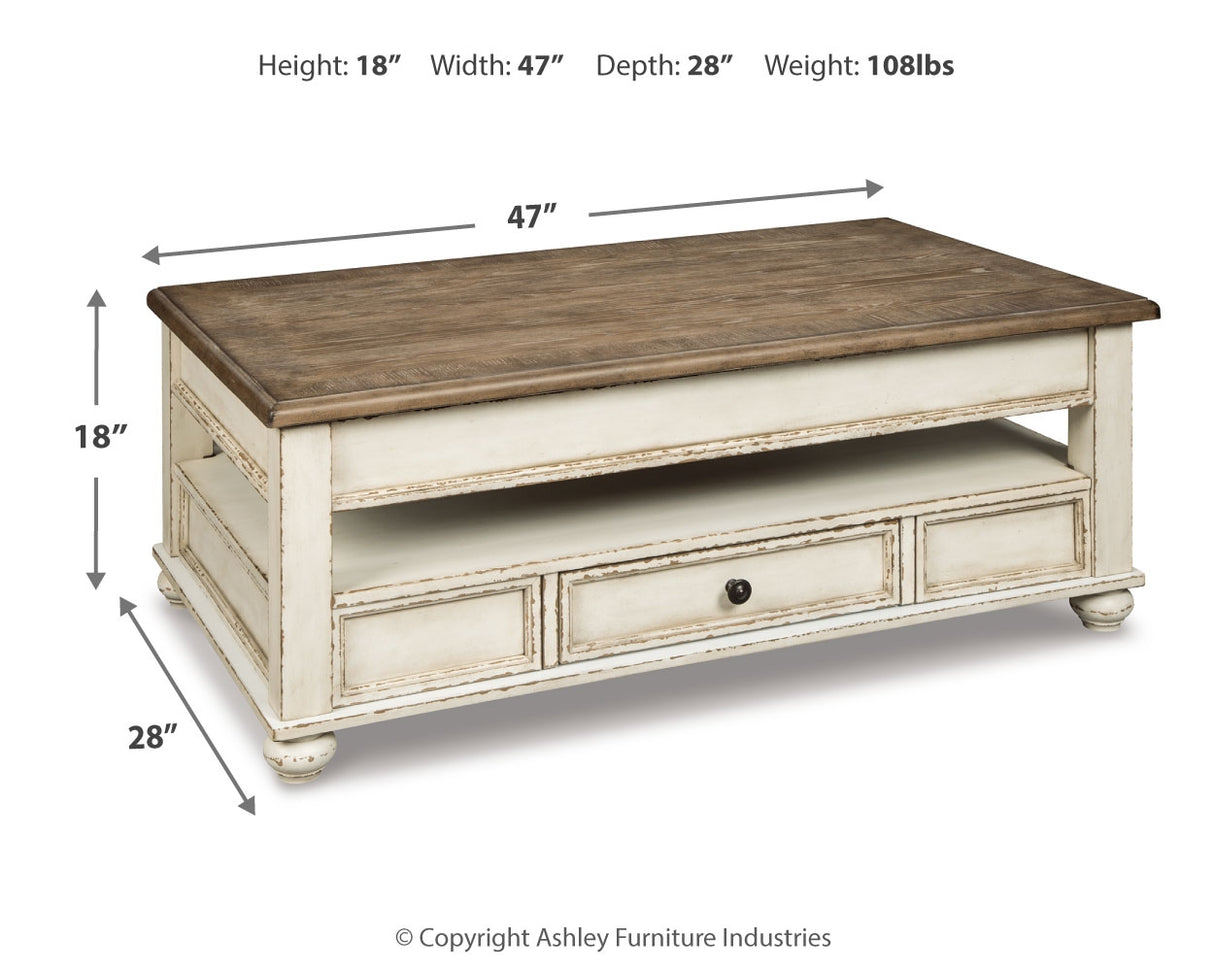 Realyn Coffee Table and 2 Chairside End Tables