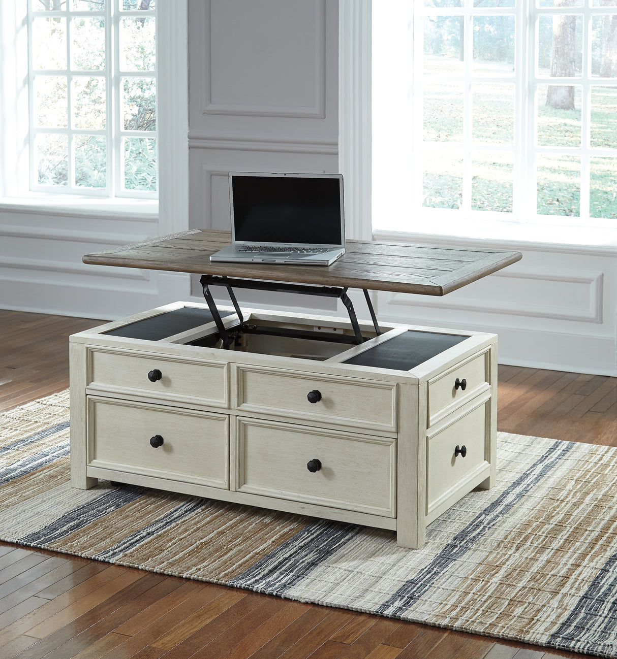 Bolanburg 3-Piece Coffee Table with 2 End Tables (Coffee Table with Lift Top, Chairside End Table, Chairside End Table)