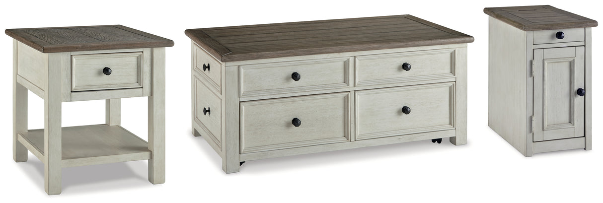 Bolanburg Coffee Table with End Table and Chairside End Table