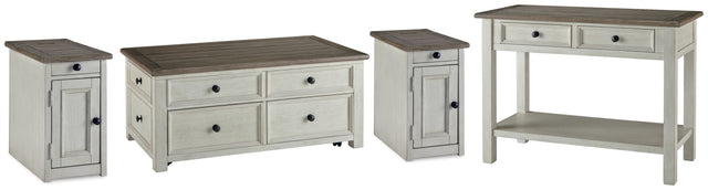 Bolanburg Coffee Table and 2 Chairside End Tables with Console