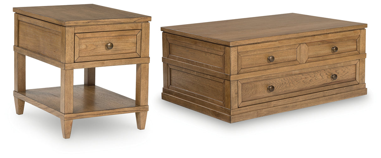 Sharlance 2-Piece Coffee Table with 1 End Table (Lift-Top Coffee Table, End Table)