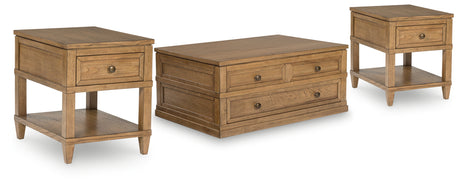 Sharlance 3-Piece Coffee Table with 2 End Tables (Lift-Top Coffee Table, End Table, End Table)