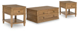 Sharlance 3-Piece Coffee Table with 2 End Tables (Lift-Top Coffee Table, End Table, End Table)