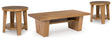 Kristiland 3-Piece Coffee Table with 2 End Tables (Coffee Table, End Table, End Table)