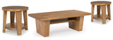 Kristiland 3-Piece Coffee Table with 2 End Tables (Coffee Table, End Table, End Table)