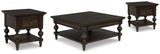 Veramond 3-Piece Coffee Table with 2 End Tables (Coffee Table, End Table, End Table)