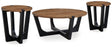 Hanneforth 3-Piece Coffee Table with 2 End Tables (Coffee Table, End Table, End Table)