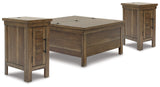 Moriville 3-Piece Coffee Table with 2 End Tables (Lift-Top Coffee Table, Chairside End Table, Chairside End Table)