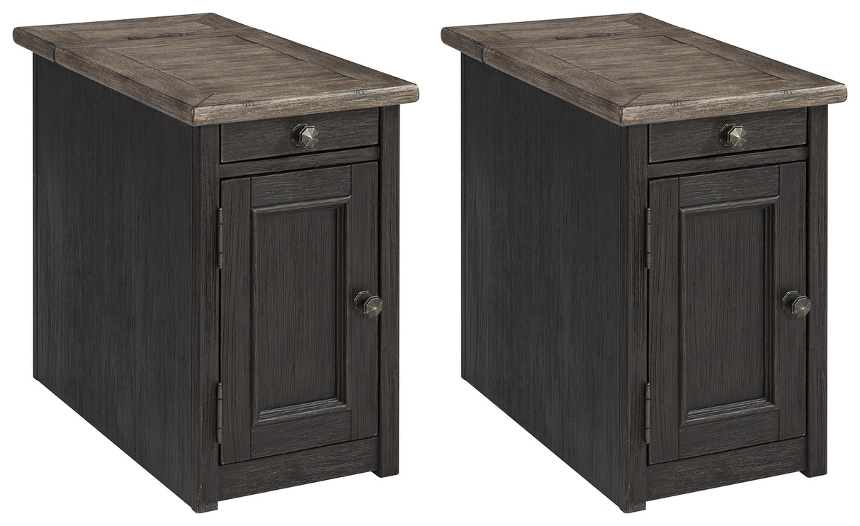Tyler Creek 2-Piece 2 End Tables (Chairside End Table with USB Ports & Outlets, Chairside End Table with USB Ports & Outlets)