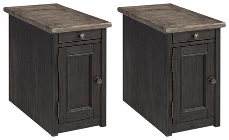 Tyler Creek 2-Piece 2 End Tables (Chairside End Table with USB Ports & Outlets, Chairside End Table with USB Ports & Outlets)