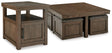 Boardernest 2-Piece Coffee Table with 1 End Table (Coffee Table with 4 Stools, End Table)