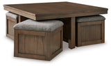 Boardernest 2-Piece Coffee Table with 1 End Table (Coffee Table with 4 Stools, End Table)