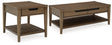 Roanhowe 2-Piece Coffee Table with 1 End Table (Coffee Table, End Table)
