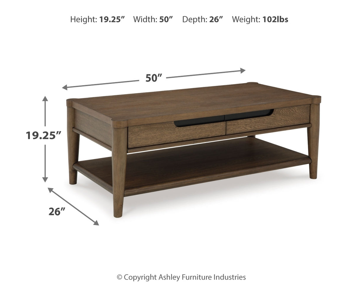 Roanhowe 2-Piece Coffee Table with 1 End Table (Coffee Table, End Table)