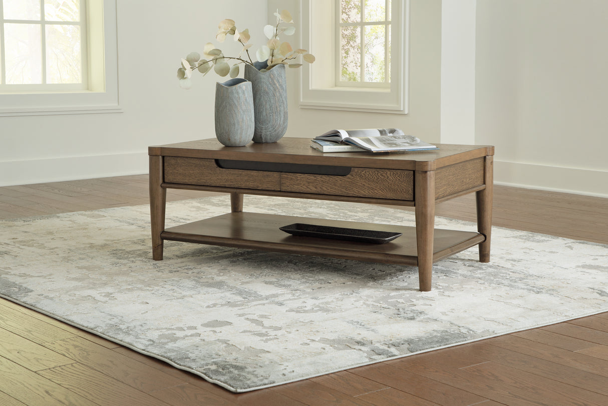 Roanhowe 2-Piece Coffee Table with 1 End Table (Coffee Table, End Table)