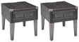 Todoe 2-Piece 2 End Tables (End Table with USB Ports & Outlets, End Table with USB Ports & Outlets)