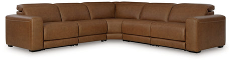Magic Man 5-Piece Power Reclining Sectional (Color: Caramel)