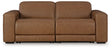 Magic Man 2-Piece Power Reclining Sectional Loveseat (Color: Caramel)