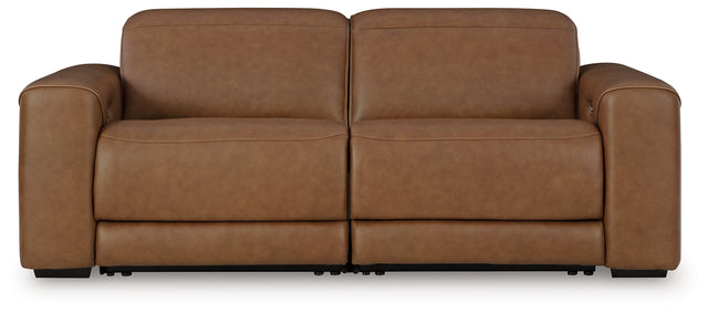Magic Man 2-Piece Power Reclining Sectional Loveseat (Color: Caramel)
