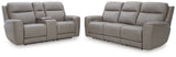 5Z-Comfort 2-Piece Sofa and Loveseat (Power Reclining Sofa, Power Reclining Loveseat with Console)