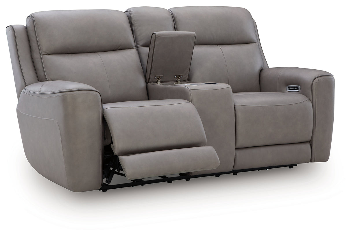 5Z-Comfort Power Reclining Loveseat with Console (Color: Coin)