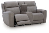 5Z-Comfort Power Reclining Loveseat with Console (Color: Coin)