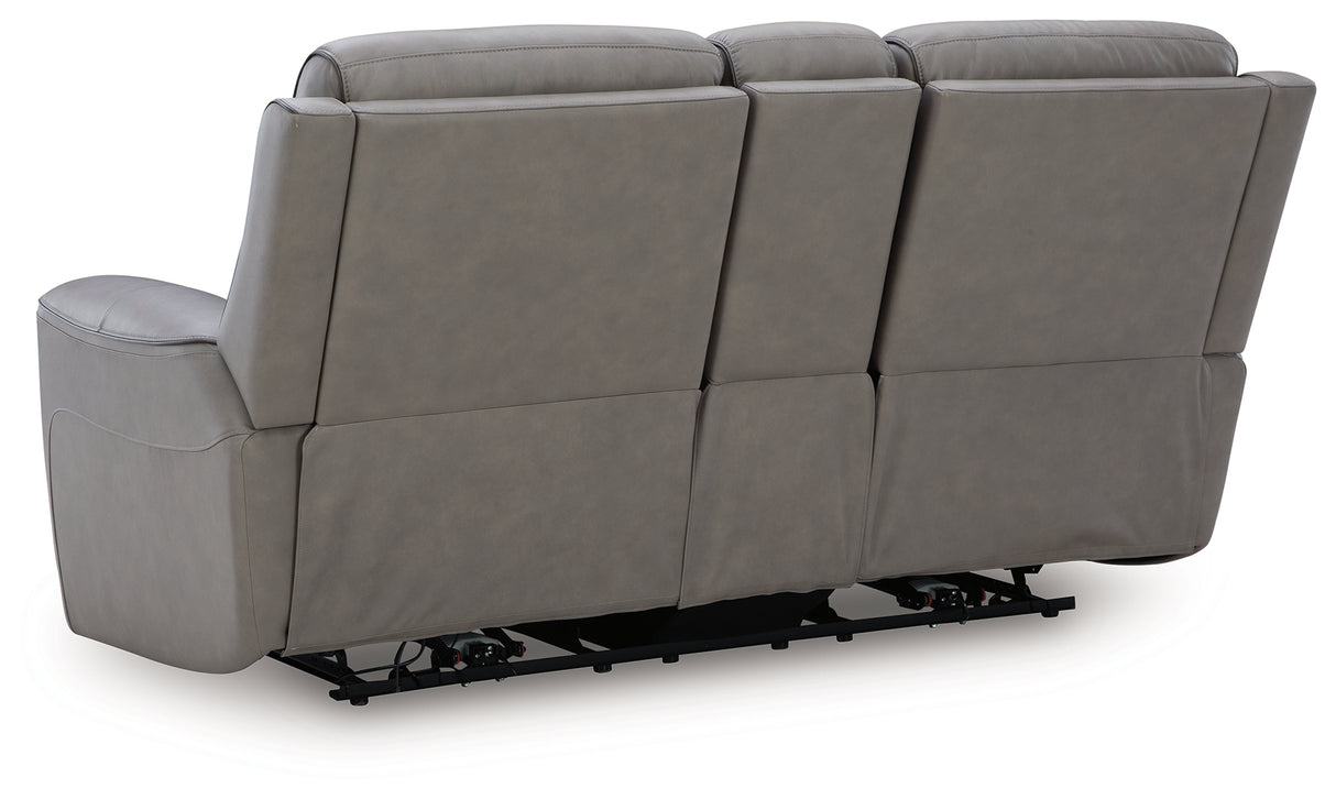 5Z-Comfort Power Reclining Loveseat with Console (Color: Coin)