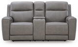 5Z-Comfort Power Reclining Loveseat with Console (Color: Coin)