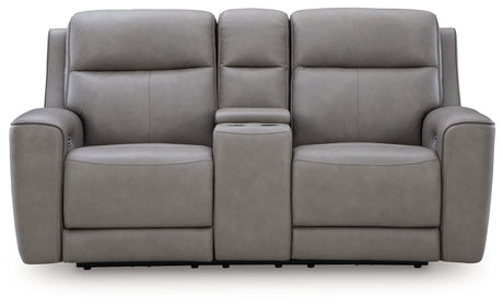 5Z-Comfort Power Reclining Loveseat with Console (Color: Coin)