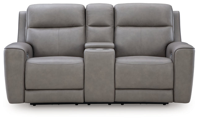 5Z-Comfort Power Reclining Loveseat with Console (Color: Coin)