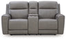 5Z-Comfort Power Reclining Loveseat with Console (Color: Coin)