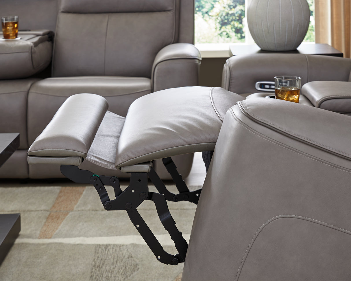 5Z-Comfort Power Reclining Loveseat with Console (Color: Coin)