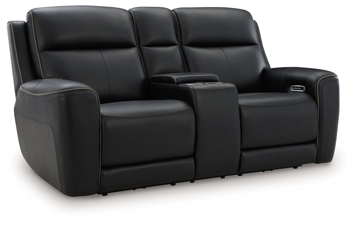 5Z-Comfort Power Reclining Loveseat with Console (Color: Onyx)