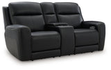 5Z-Comfort Power Reclining Loveseat with Console (Color: Onyx)