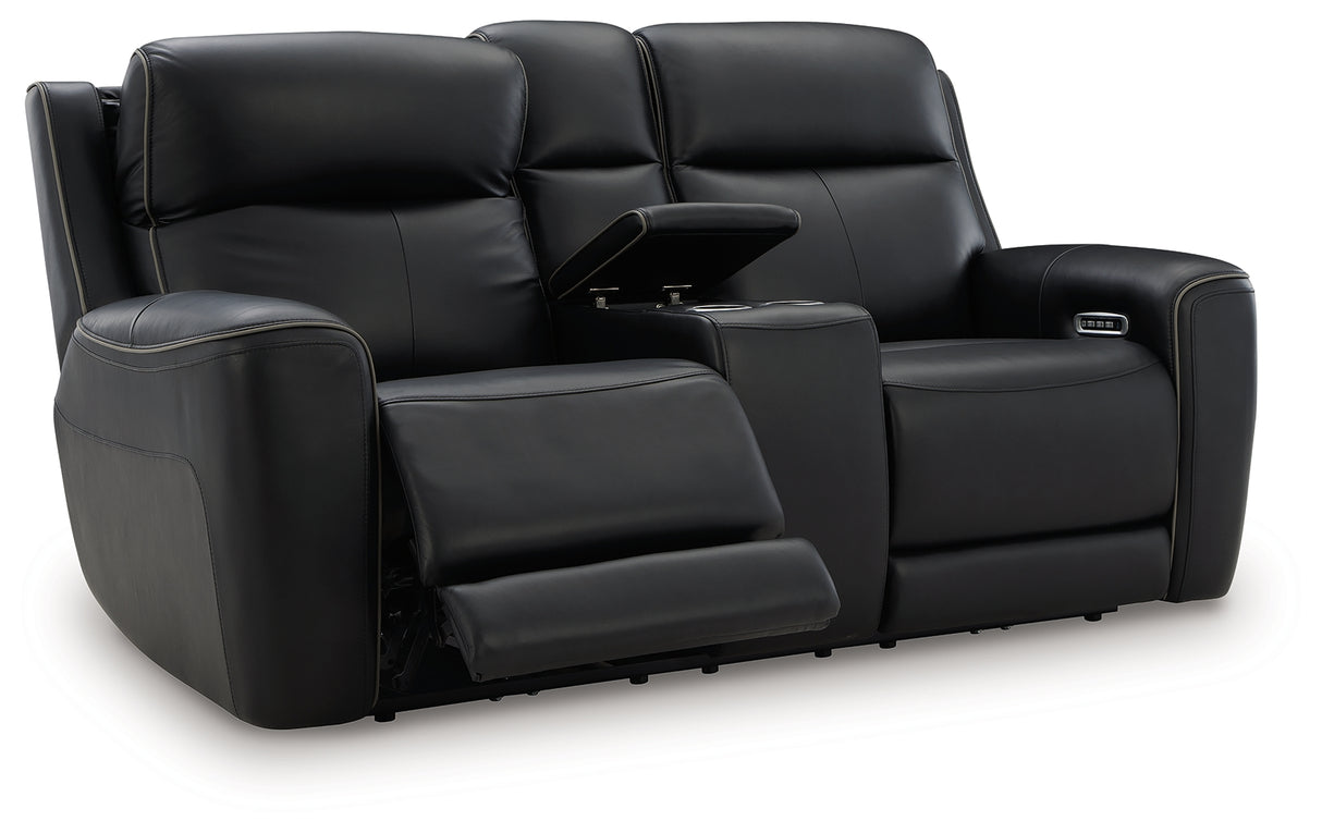 5Z-Comfort Power Reclining Loveseat with Console (Color: Onyx)