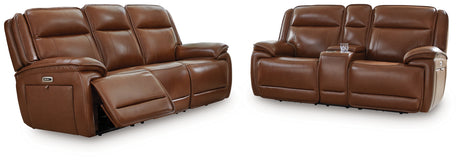 Healy Pier 2-Piece Sofa and Loveseat (Power Reclining Sofa, Power Reclining Loveseat with Console)