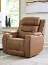 Knightington Power Recliner with Audio Seating (Color: Caramel)