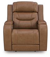 Knightington Power Recliner with Audio Seating (Color: Caramel)