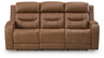 Knightington Power Reclining Sofa with Audio Seating (Color: Caramel)